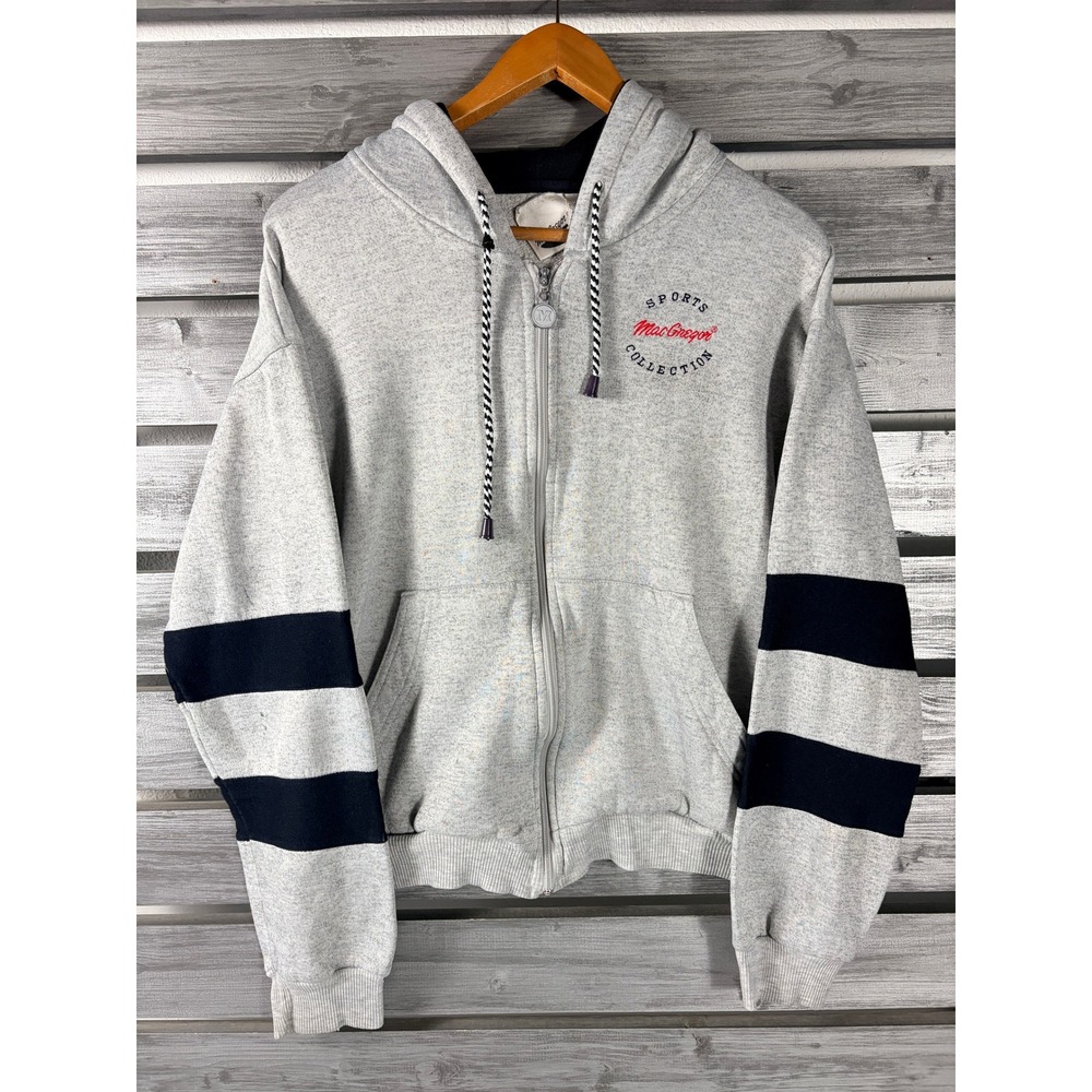 Vintage 90s MacGregor Zip Up Hoodie Sweatshirt Mens L Gray skate surf distressed